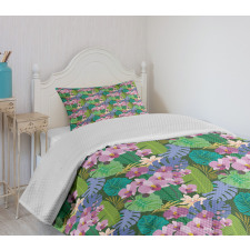 Colorful Aloha Island Motif Bedspread Set