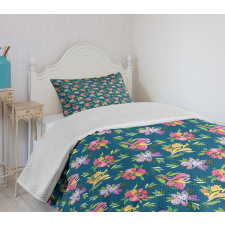 Watercolor Flowers Bedspread Set