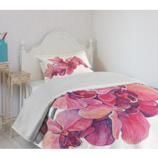 Pink Blossoms on a Branch Bedspread Set