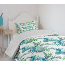 Floral Watercolor Nature Bedspread Set