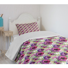 Valentines Flowers Romantic Bedspread Set