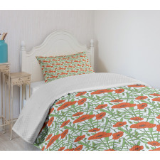 Spring Season Fresh Poppies Bedspread Set