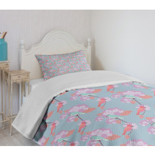 Sparrows Resting Branches Bedspread Set