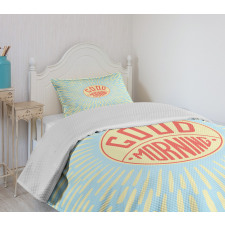 Greeting Text Bedspread Set