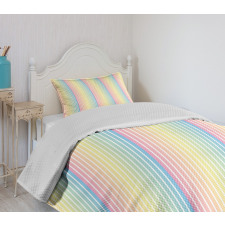 Blended Soft Pastel Color Bedspread Set