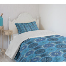 Vintage Blue Asian Bedspread Set