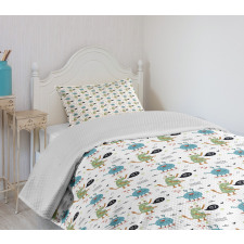 Funky Monsters and Creatures Bedspread Set