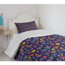 Sixties Inspired Retro Colors Bedspread Set