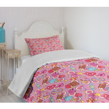 Cartoon Style Colorful Design Bedspread Set