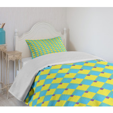 Geometric Rhombus Pattern Bedspread Set