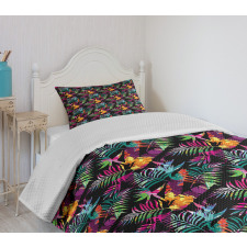 Blooming Flowers and Foliage Bedspread Set
