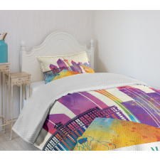 Colorful Landmarks Design Bedspread Set