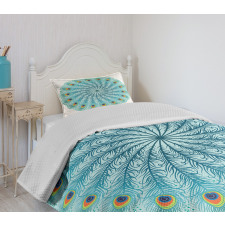 Peafowl Feathers Bedspread Set