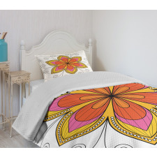 Flower Pattern Swirl Bedspread Set