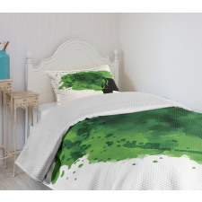 Tree Bushes Green Hair Bedspread Set