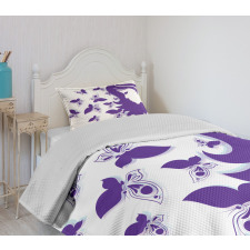 Butterflies and a Lady Bedspread Set