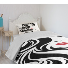 Red Lipstick and Waves Bedspread Set