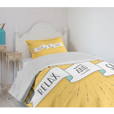 Motivational Relax and Smile Bedspread Set