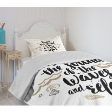 Hear the Sound of Waves Text Bedspread Set