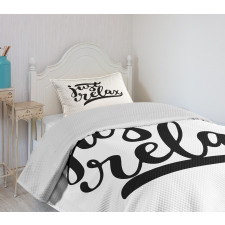 Minimalist Style Lettering Bedspread Set