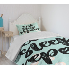 Eat Sleep Repeat Lettering Bedspread Set