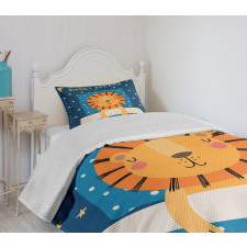 Sleeping Sketched Lion King Bedspread Set