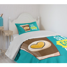 Eat Sleep Coffee Time Repeat Bedspread Set