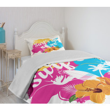 Hawaii Hibiscus Flower Bedspread Set