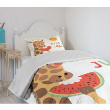 Watermelon Sun Chill Phrase Bedspread Set