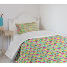Hibiscus Flowers and Banana Bedspread Set