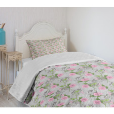 Pink Blossoms Garden Growth Bedspread Set