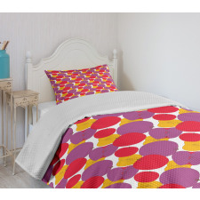 Colorful Drawing of Fruit Bedspread Set