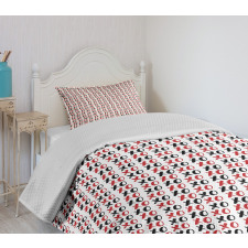 Grungy Calligraphic Xoxo Bedspread Set