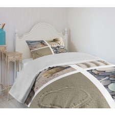 Sand and Pebbles Collage Bedspread Set