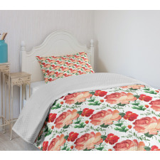 Traditional Russian Roses Bedspread Set