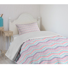 Brush Stroked Zigzags Bedspread Set