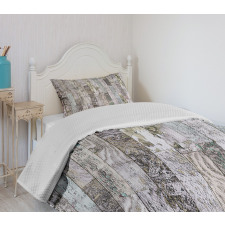 Pastel Oak Timber Boards Bedspread Set