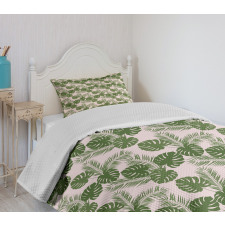 Monstera Leaf Palm Tree Bedspread Set