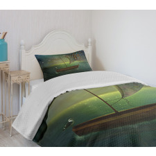 Boat Sailing in a Calm Sea Bedspread Set