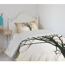 Barren Tree on Ombre Bedspread Set