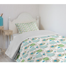 Whole Pears and Apple Slice Bedspread Set