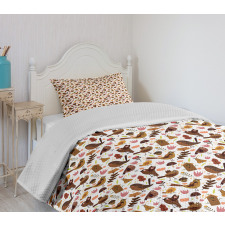 Forest Theme Crow Birds Bedspread Set