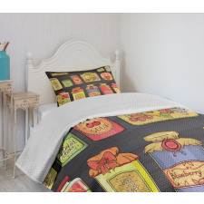 Hand Drawn Can Goods Design Bedspread Set