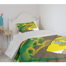 Cartoon of a Female Animal Bedspread Set