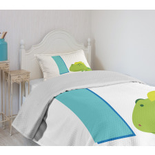 Cartoon Letter I and Animal Bedspread Set