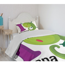 Capital Letter with Cartoon Bedspread Set