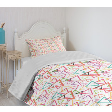 Angular Tribal Motifs Bedspread Set