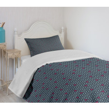 Grid Design Angled Lines Bedspread Set