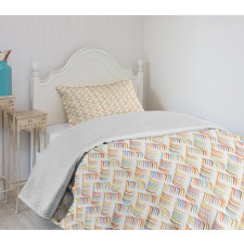 Pastel and Colorful Waves Bedspread Set