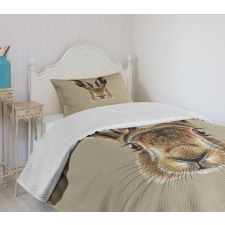 Face of a Wild Hare Realistic Bedspread Set